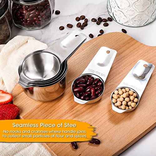 DOTINGHUX 17 Piece Stainless Steel Measuring Cups and Spoons Set, with 1/16 Cup,1/3 Spoon and 1 Leveler - Image 3