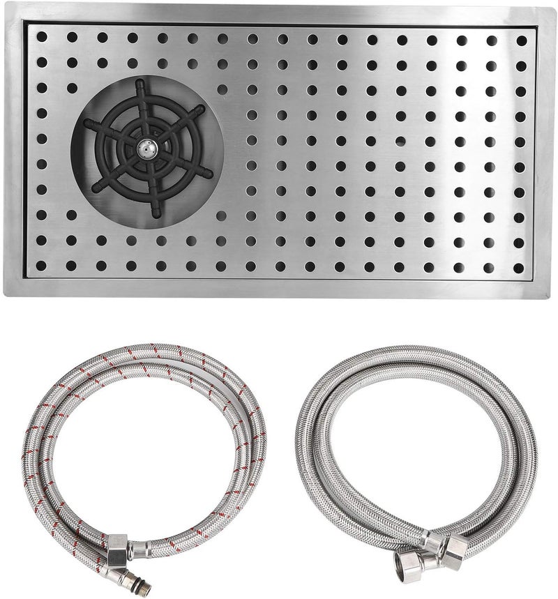 Fdit G1/2 Automatic Stainless Steel Cup Washer Cleaner Machine Rinser Pitcher Drain and Drip Tray Glass Rinser for Hotel Bar Pub Restaurant(2#) - Image 1