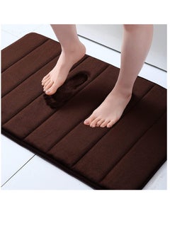 BELGREE 1-PC Non-Slip Bath Mat With Memory Foam Soft Bathroom Mat Super Absorbent Bath Rugs Washable Mat Kitchen Mat is Machine Wash Easy to Dry for Bathroom Floor Rugs Carpets (40x60) Brown  - Image 1