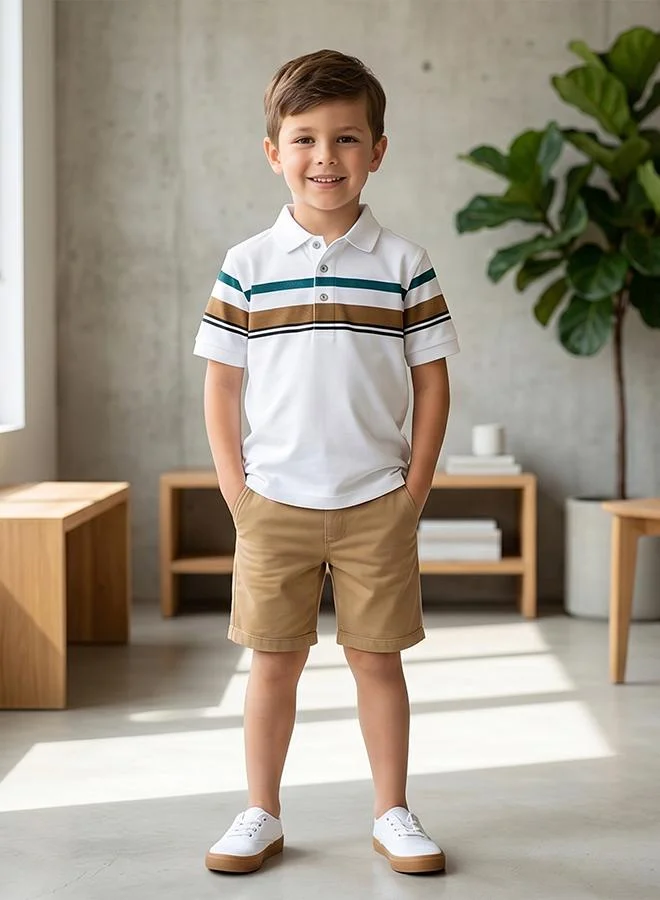 Babies & More Babies & More Toddler Boys Multicolor Collar Polo Shirt