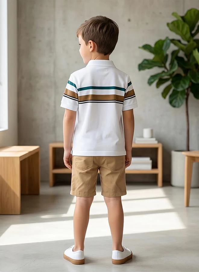 Babies & More Babies & More Toddler Boys Multicolor Collar Polo Shirt