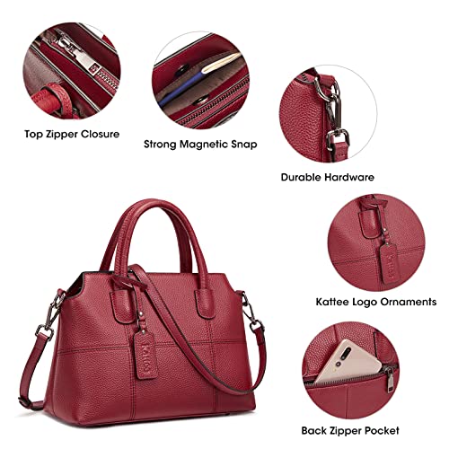 Kattee Genuine Leather Handbags for Women, Soft Hobo Satchel Shoulder Crossbody Bags Ladies Purses - Image 5