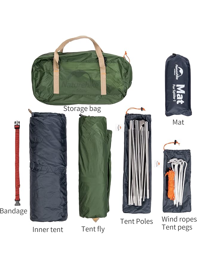ناتشرهايك خيمة خفيفة الوزن للغاية تتسع لنصف شخص ومقاومة للماء للتخييم وركوب الدراجات والمشي لمسافات طويلة - Image 5