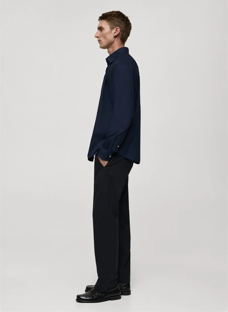 Mango Man Oxford Long Sleeve Regular Fit Shirt