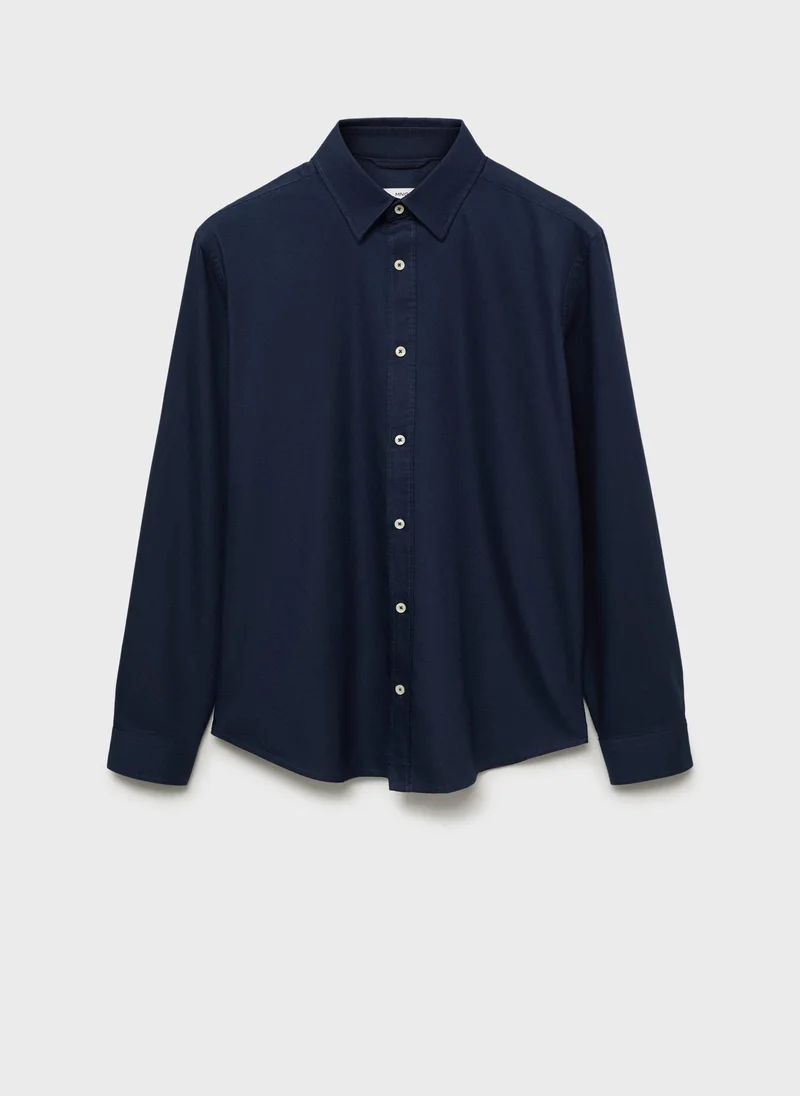 Mango Man Oxford Long Sleeve Regular Fit Shirt