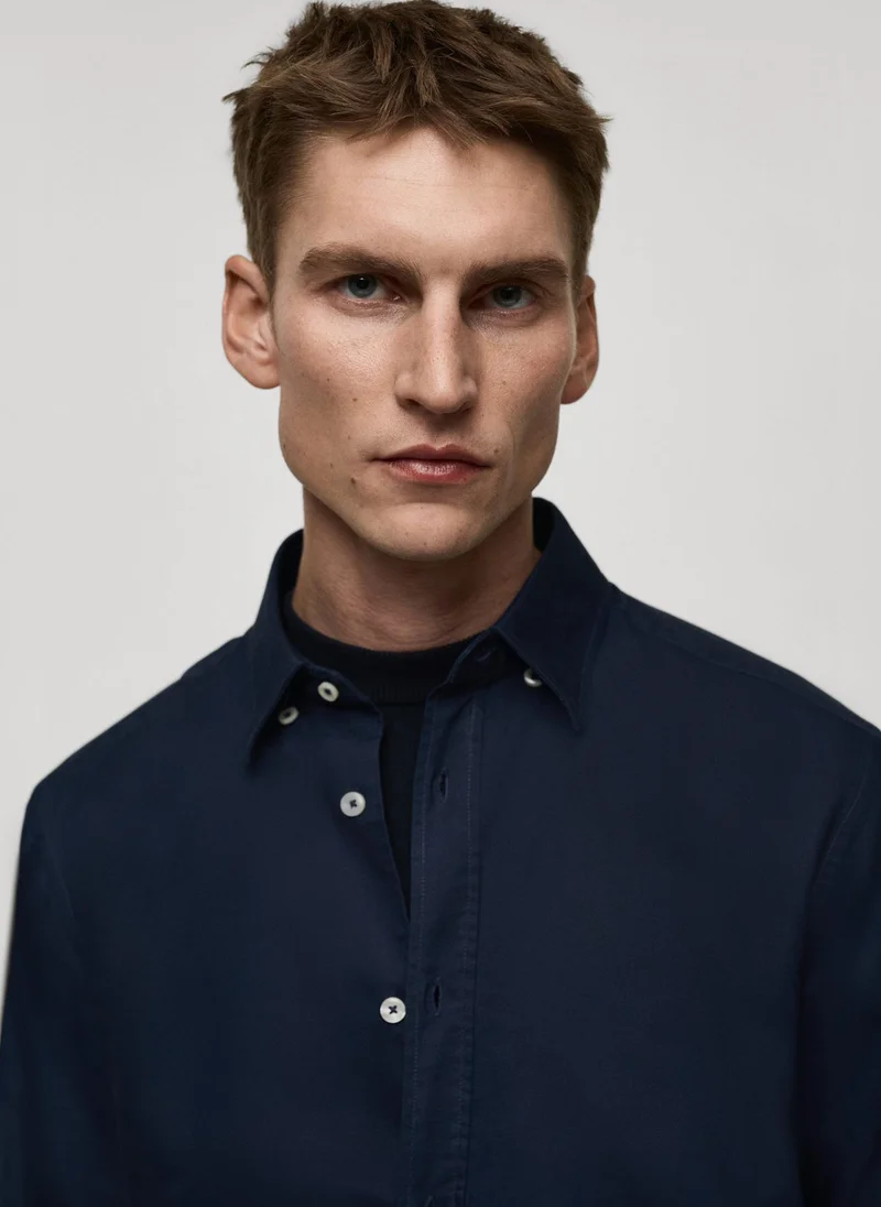 Mango Man Oxford Long Sleeve Regular Fit Shirt