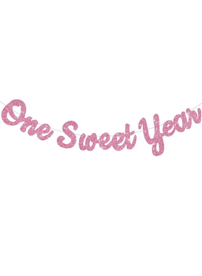 بيشيدا لافتة عيد ميلاد حلوة لامعة وردية من BEISHIDA (مُثبتة مسبقًا)، لوازم زينة حفلات الذكرى السنوية الأولى للأولاد والبنات، لافتة عيد ميلاد حلوة، لافتة معلقة لحفل استقبال الطفل الأول - Image 1