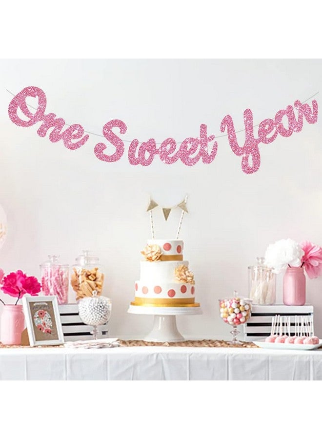 بيشيدا لافتة عيد ميلاد حلوة لامعة وردية من BEISHIDA (مُثبتة مسبقًا)، لوازم زينة حفلات الذكرى السنوية الأولى للأولاد والبنات، لافتة عيد ميلاد حلوة، لافتة معلقة لحفل استقبال الطفل الأول - Image 5