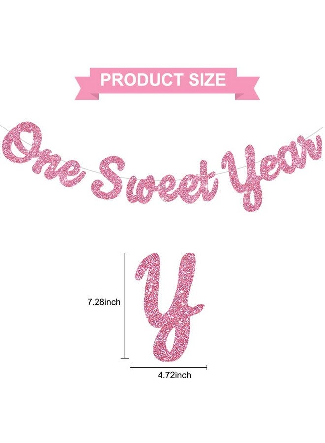 بيشيدا لافتة عيد ميلاد حلوة لامعة وردية من BEISHIDA (مُثبتة مسبقًا)، لوازم زينة حفلات الذكرى السنوية الأولى للأولاد والبنات، لافتة عيد ميلاد حلوة، لافتة معلقة لحفل استقبال الطفل الأول - Image 2