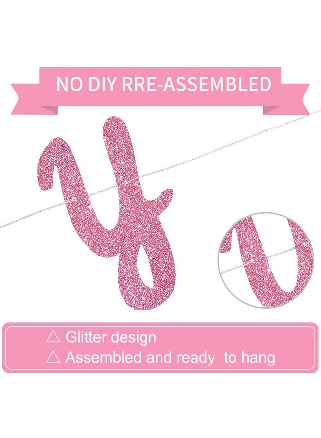 بيشيدا لافتة عيد ميلاد حلوة لامعة وردية من BEISHIDA (مُثبتة مسبقًا)، لوازم زينة حفلات الذكرى السنوية الأولى للأولاد والبنات، لافتة عيد ميلاد حلوة، لافتة معلقة لحفل استقبال الطفل الأول - Image 3