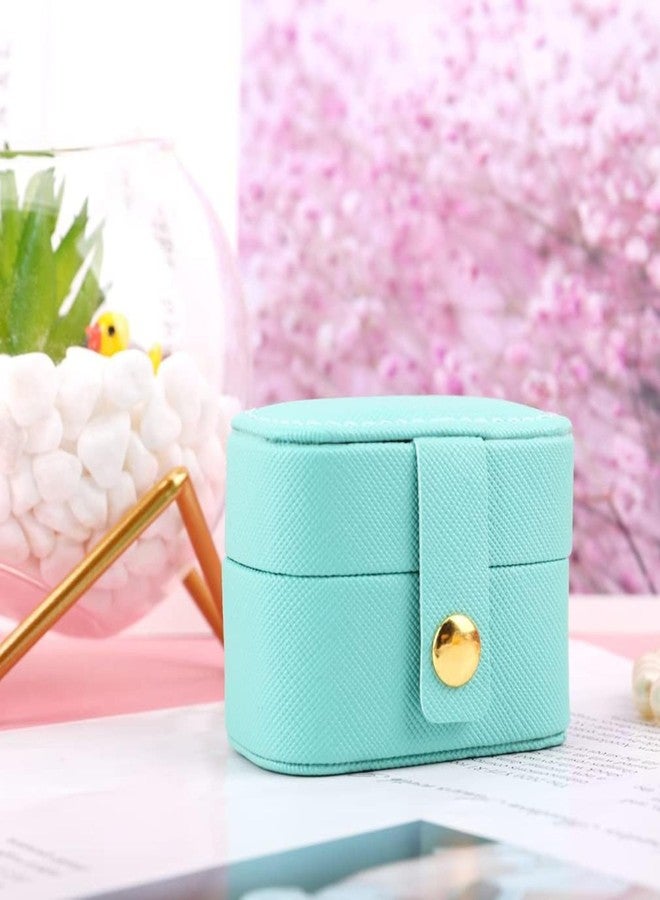 Gowloz Mini Ring Jewelry Box (Faux Leather, Teal Green, 6.5 x 4.7 x 3.9 cm) – Small Portable Travel Case Organizer for Rings & Earrings – Compact Jewelry Storage Box for Women & Girls - Image 3