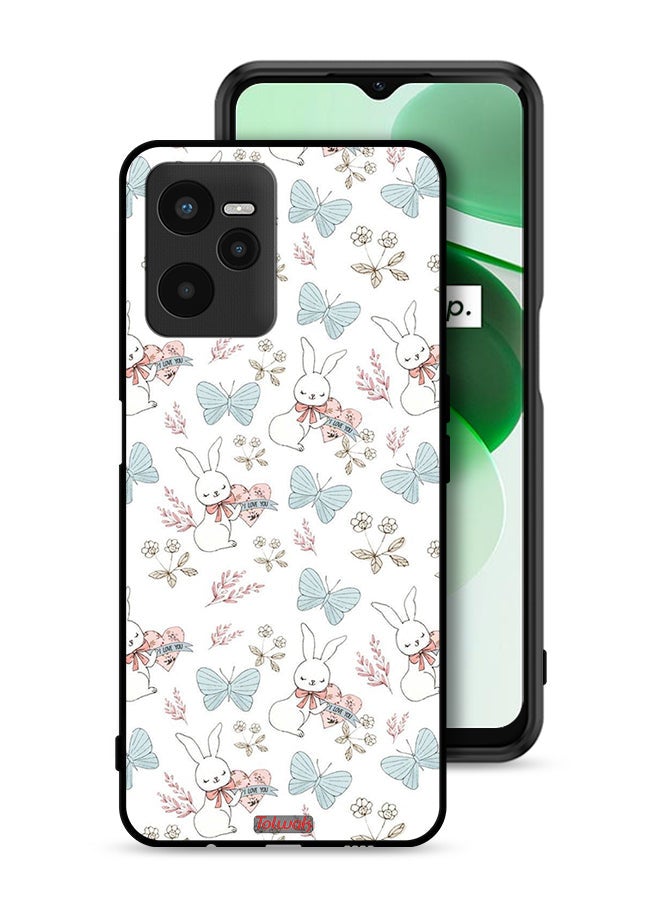 Tolwak Realme C35 Protective Case Cover Rabbit And Butterflies - Image 1