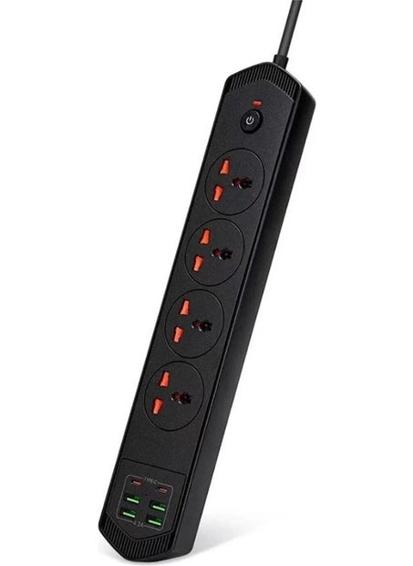 Lisa Butik Lisa Boutique 10 Input 4+4 USB + 2 Type-C Multiple Socket 2 M Cable Current Protection Switched Extension Group Socket 3000W  - Image 1