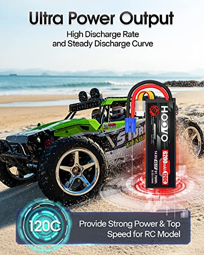HOOVO 4S Lipo Battery 14.8V 6200mAh 120C RC Battery EC5 Plug Hard Case for RC Car Truck Buggy RC Quadcopter Helicopter Airplane Racing FPV UAV Drone (2 Pack) - Image 5