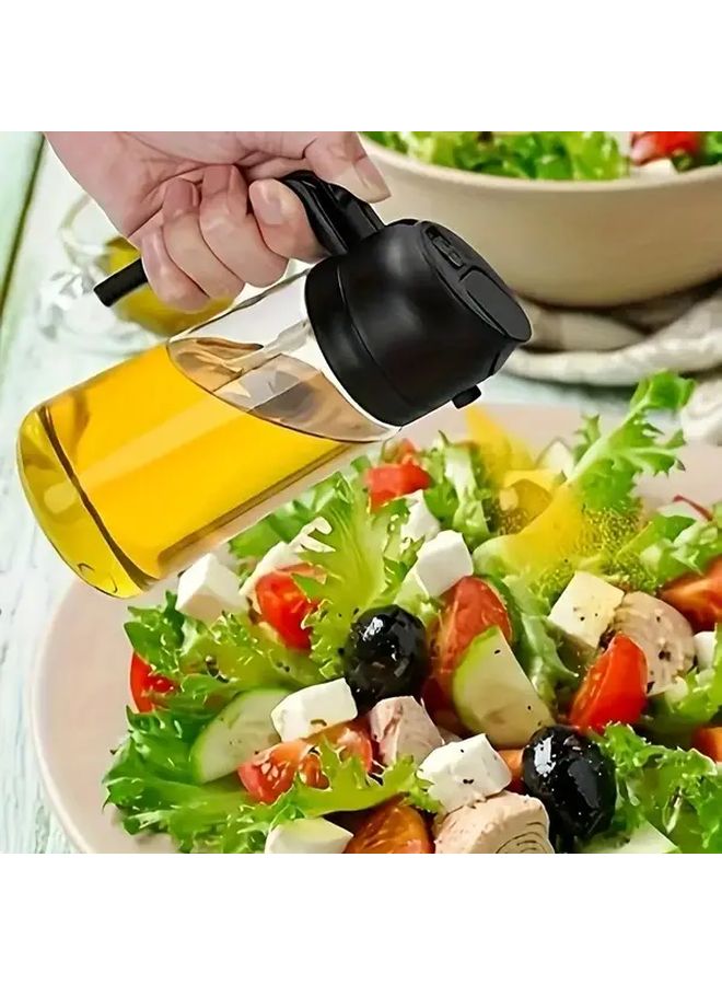 Black Dual Purpose Oil Dispenser Spray Bottle For Cooking Grilling Salads Baking - Image 5