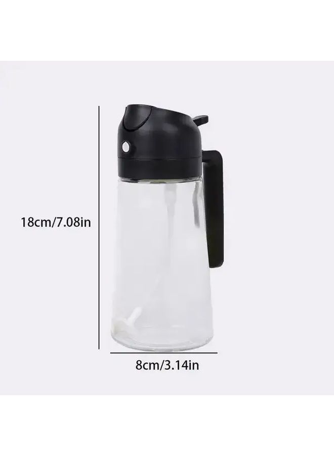 Black Dual Purpose Oil Dispenser Spray Bottle For Cooking Grilling Salads Baking - Image 3