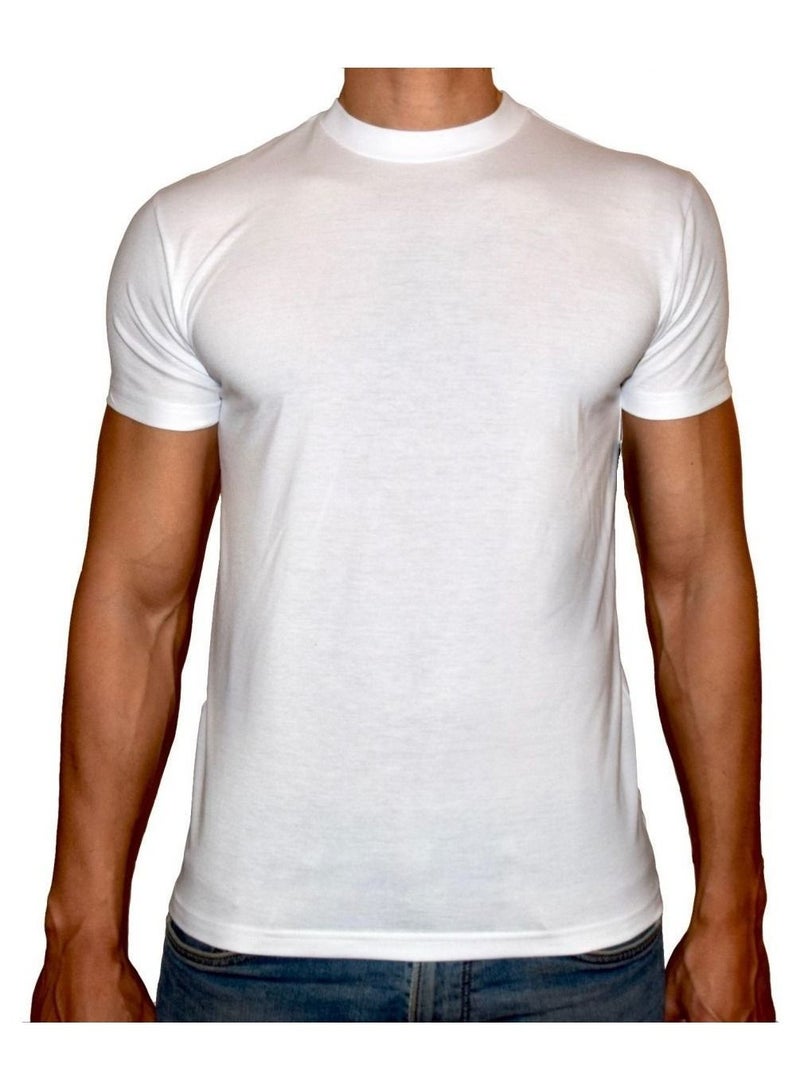 Phoenix PHOENIX Basic White Round Neck T-Shirt For Men  - Image 1