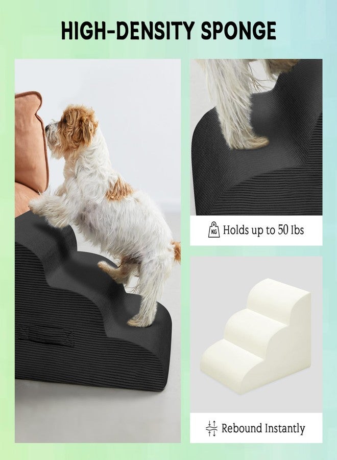 Mesa Lemon Dog Steps for Small Dogs, 4-Step Pet Ramp Stairs for High Beds and Sofa, Non-Slip Pet Stairs for Small Dogs and Cats, Removable and Easy to Clean Cover, Black - Image 5