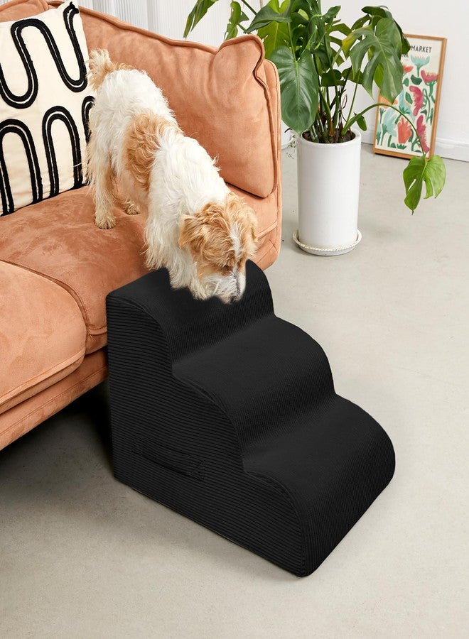 Mesa Lemon Dog Steps for Small Dogs, 4-Step Pet Ramp Stairs for High Beds and Sofa, Non-Slip Pet Stairs for Small Dogs and Cats, Removable and Easy to Clean Cover, Black - Image 2