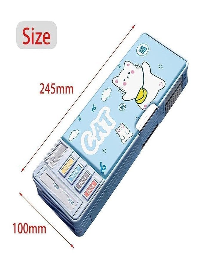 Funspark Multifunctional Pencil Box for Kids, Dinosaur Pencil Box for Boys, Kids Pencil Box for Girls, Magnetic Pencil Box Pop up Pencil Box, Cat Theme Return Gifts for Kids - Image 3