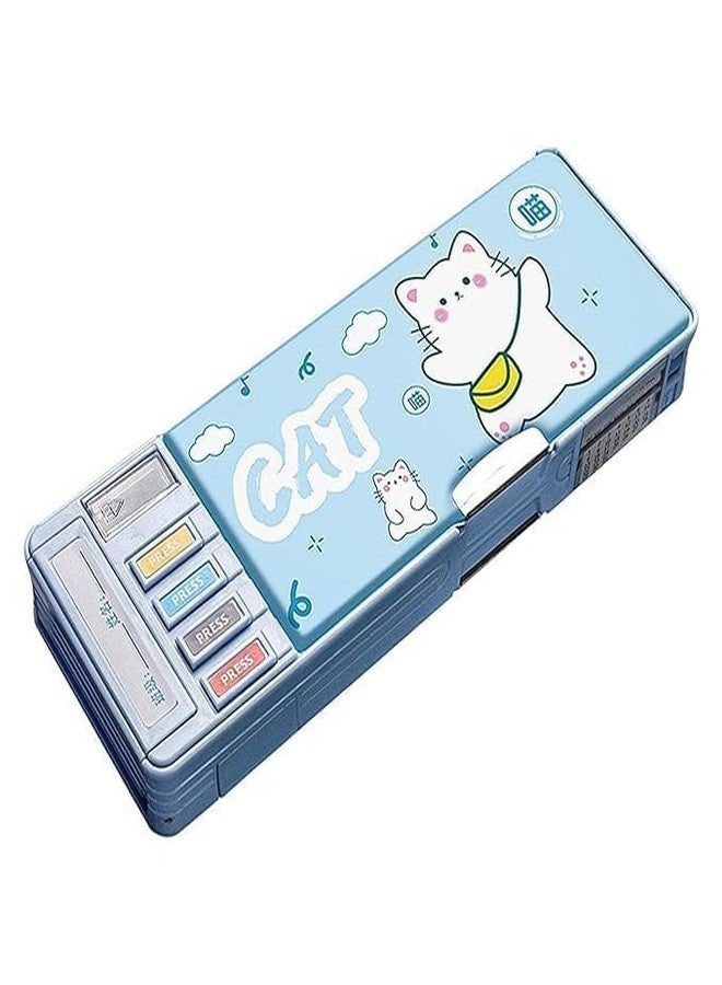 Funspark Multifunctional Pencil Box for Kids, Dinosaur Pencil Box for Boys, Kids Pencil Box for Girls, Magnetic Pencil Box Pop up Pencil Box, Cat Theme Return Gifts for Kids - Image 1