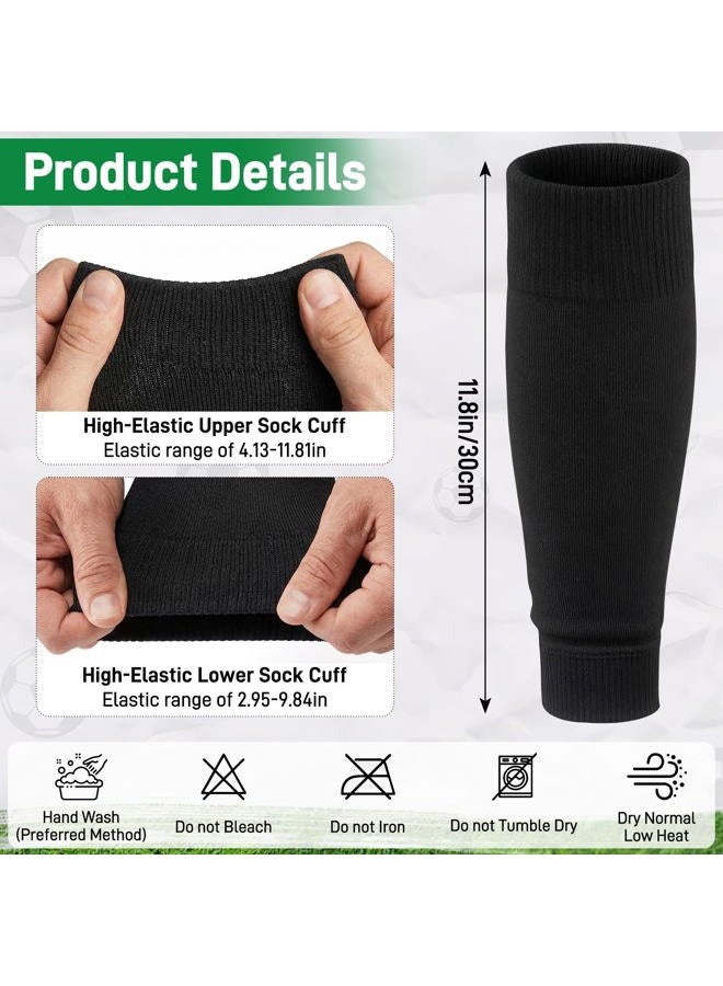 Vidroxin 3 Pairs Pre Cut Soccer Socks, Soccer Leg Sleeves Compatible With Grip Socks for Football Baseball Softball Rugby, Black-white-blue, M - Image 5