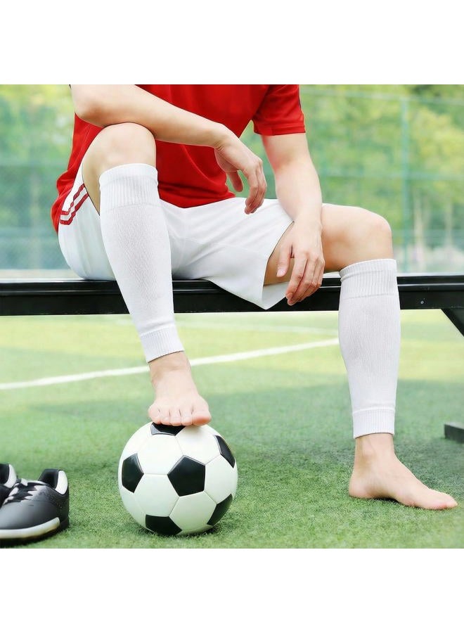 Vidroxin 3 Pairs Pre Cut Soccer Socks, Soccer Leg Sleeves Compatible With Grip Socks for Football Baseball Softball Rugby, Black-white-blue, M - Image 3
