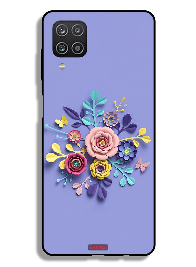 Tolwak Samsung Galaxy M12 Protective Case Cover Flowers Art - Image 1