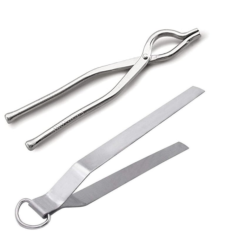 Laxmi Kitchenwere 1 Side Curve Stainless steel one side sansi Stainless Steel Tong Roti Chapati Chimta Chipya Grip Sansi Pincers Pakkad Tong Pakadni Chimta Pack of 2 - Image 1