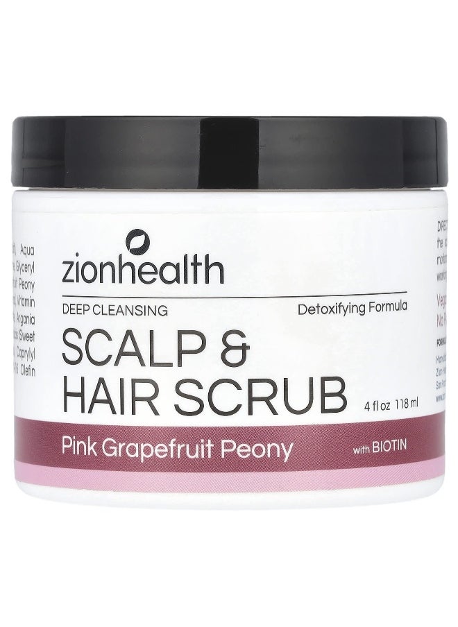 Zion Health Zion Health, Scalp & Hair Scrub with Biotin, Pink Grapefruit Peony, 4 fl oz (118 ml)  - Image 1