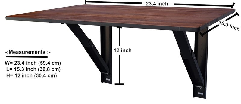 LINGAZ Engineered Wood Wall Mounted TableMultiPurpose TableLaptop TableStudy TableComputer TableOffice TableFoldable TableWriting DeskWork Table For Home Office 30 Cm 38 Cm - Image 3