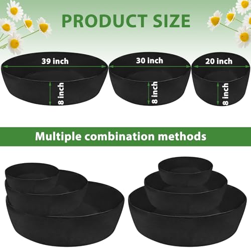 Wenfan 3 Tiered Strawberry Planter Non-Woven Fabric Raised Garden Bed Stackable Strawberry Planter Bag Felt Raised Container for Growing Vegetables Herb Plant, 8 Inch Deep, Round - Image 2