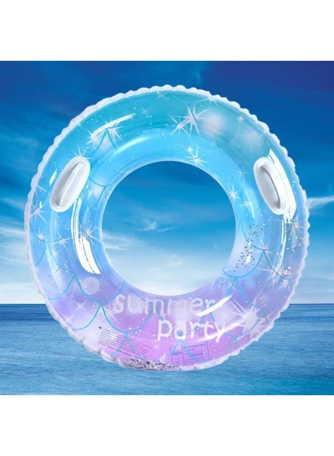 Generic Children Swimming Ring Thickened Popular Pvc Stripe Plaid Inflatable Adult Life Buoy Net Red Float Ring-After Inflating Outer Diameter:60#-Inner Diameter After Inflating:Random Style - Image 2