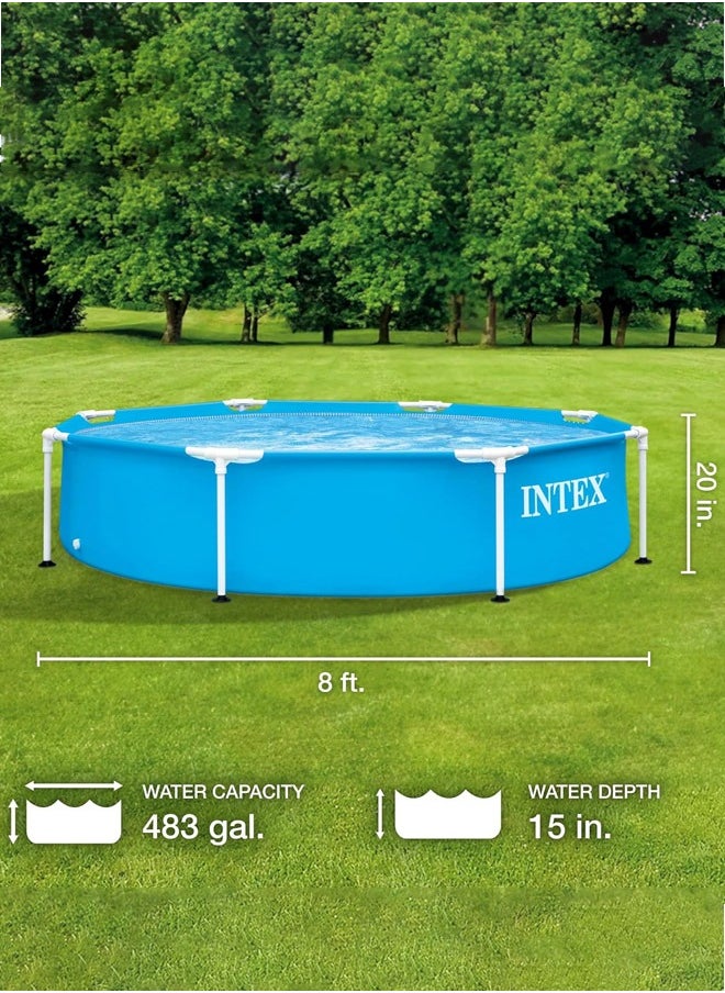INTEX Metal Frame Round Blue Swimming Pool 244x51cm  - Image 1
