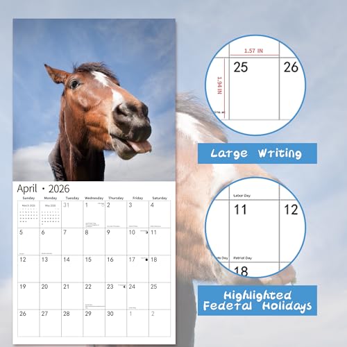 windrio 2026 Wall Calendar,Funny Calendar 2026, November 2025 - December 2026, Wall Calendar Funny Animal Memes, 12" x 24" Opened, Full Page 12 Months Thick Paper for Gift Calendar Organizing Planning - Image 3