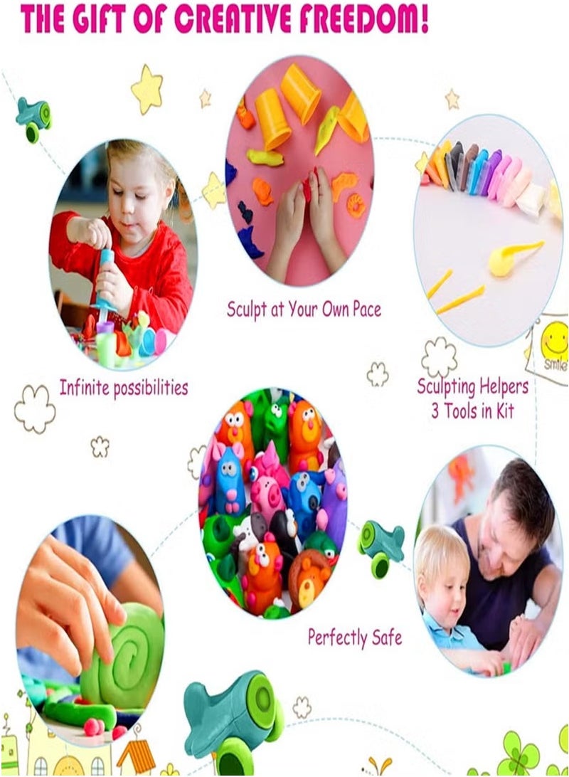 Betaoby 48 Colors Plasticine with 3 Sculpting Tools, Ultra Light Air Dry Clay, Modeling Clay Kit, DIY Plasticine for Children Education - Image 3