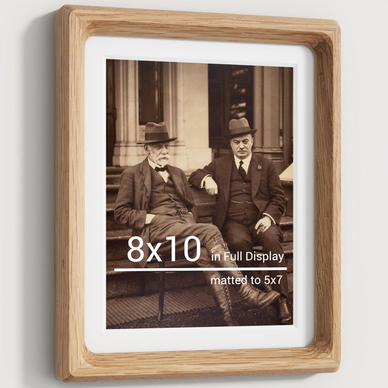 Heimlove 8x10 إطارات الصور الطبيعية خشب خشبي طبيعي مصنع إطار صورة مصنوع مع حصيرة إلى 5x7 صورة التخرج عرض صورة عائلة صورة الزفاف على الطاولة والجدار - Image 1