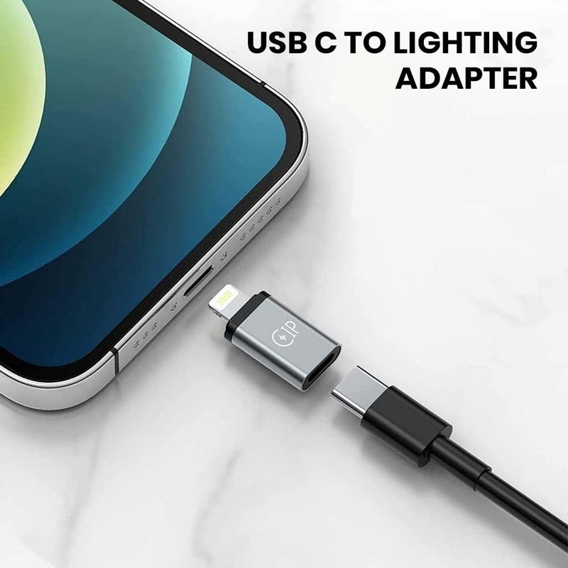 TECPHILE USB Type-C to Lighting Adapter Converter, 20W PD Fast Charging & 480Mbps Data Transfer, Aluminum Alloy Case with Keychain Holder, Compatible with iPhone, iPad, Mac-Book & Type-C Devices - Image 2