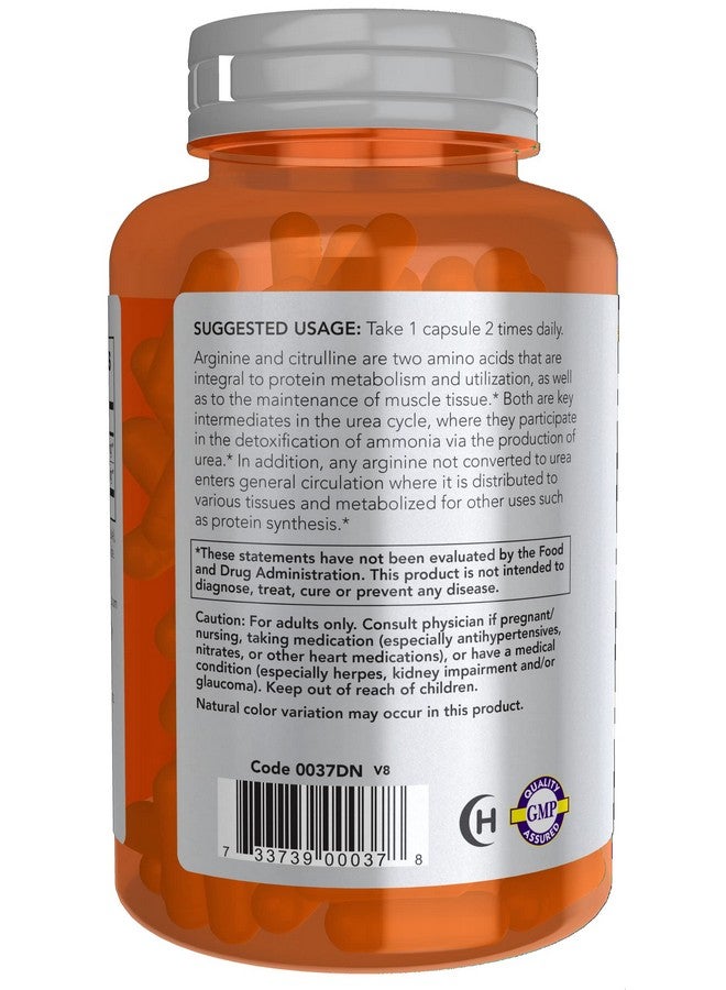 now Foods Arginine & Citrulline Veg Capsules - Image 4