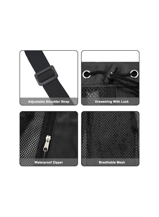 S-TOP Swim Bag Mesh Drawstring Backpack Dry-wet Separationï¼ŒBeach Backpack with Wet Pocketï¼ŒGym Bags for Swimming Pool Sports Beach Meshï¼ŒGear Bag Cinch Wrestling Classic - Image 5