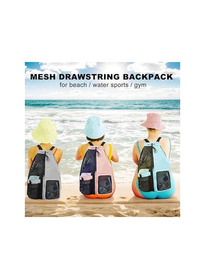 S-TOP Swim Bag Mesh Drawstring Backpack Dry-wet Separationï¼ŒBeach Backpack with Wet Pocketï¼ŒGym Bags for Swimming Pool Sports Beach Meshï¼ŒGear Bag Cinch Wrestling Classic - Image 2