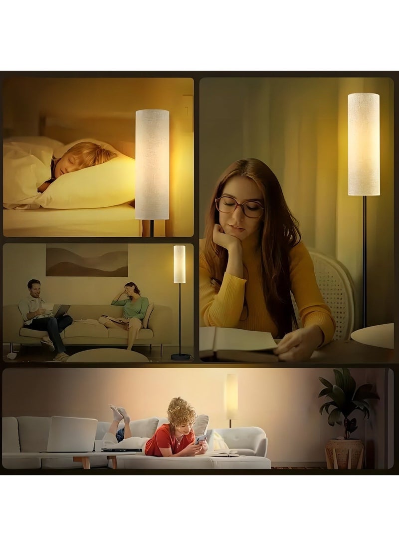 كيلا مصباح أرضي لغرفة المعيشة قطعة واحدة، مصباح أرضي LED بـ 3 درجات حرارة ألوان، 3000-6500 كلفن، 9 وات، مصباح أرضي، مصباح قراءة حديث مع غطاء من الكتان ومفتاح للقدم، مصباح أرضي قديم لغرفة المعيشة وغرفة النوم بيج/أسود 175 سم - Image 4
