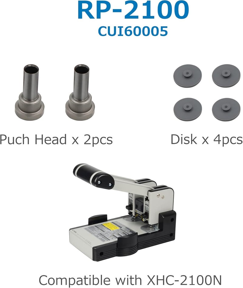 CARL 60005 Replacement Punch Head Kit for XHC-2100 - Gray 9/32-Inch - Image 2