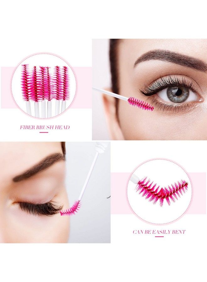 Patelai 80 Pieces Disposable Mascara Brushes Tubes Set 40 Pieces Empty Mascara Wand Tube With 40 Pieces Eyelash Brush Makeup Tool Cleaning Brush For Eyelash Extension (Pink Eyelash Style) - Image 5