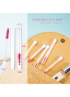 Patelai 80 Pieces Disposable Mascara Brushes Tubes Set 40 Pieces Empty Mascara Wand Tube With 40 Pieces Eyelash Brush Makeup Tool Cleaning Brush For Eyelash Extension (Pink Eyelash Style)  - Image 3