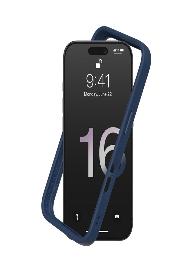 RHINOSHIELD Bumper Case Compatible with [iPhone 16 Pro] | CrashGuard - Shock Absorbent Slim Design Protective Cover 3.5M / 11ft Drop Protection - Navy Blue - Image 1
