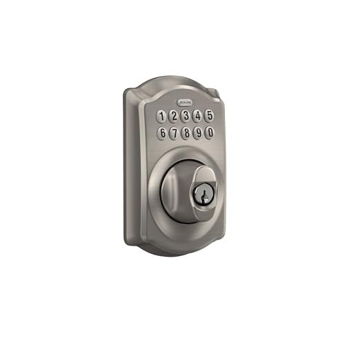 Schlage BE365 V CAM 619 Camelot Keypad Deadbolt, Electronic Keyless Entry Lock, Satin Nickel - Image 2