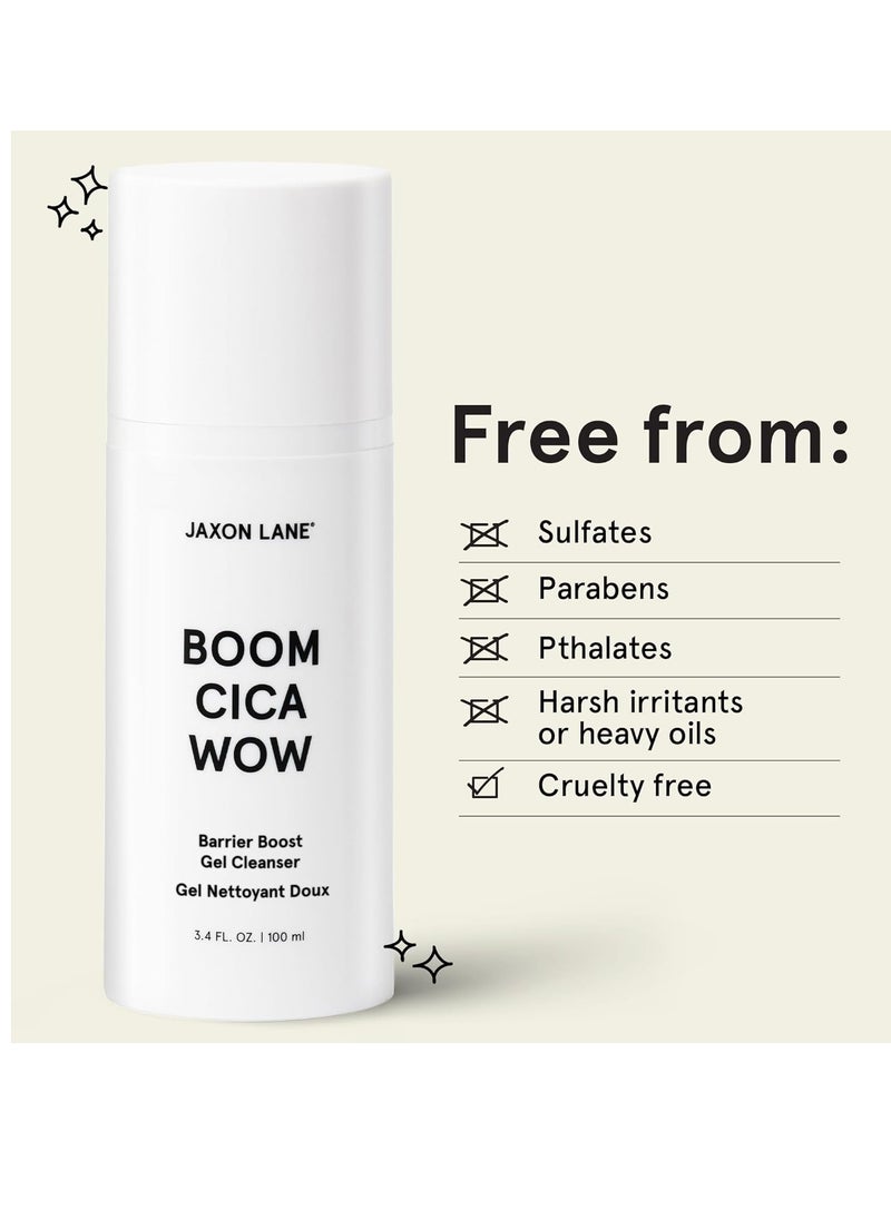 JAXON LANE - Mens Face Wash BOOM CICA WOW Barrier Boost Gel Cleanser, Daily Facial Cleanser for Men & WOMEN: Hydrating Face Cleanser + Centella Asiatica, Hyaluronic Acid, Purifying Malachite, Green Tea - Image 1