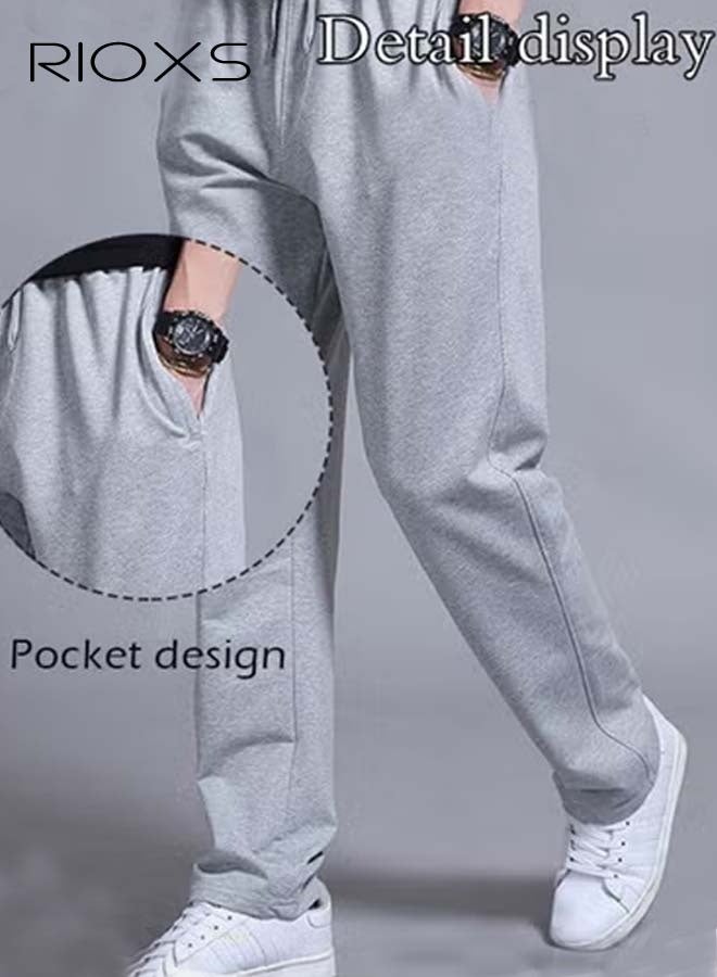 RIOXS Men's Sports Pants, Casual Drawstring Sweatpants, Comfortable Loose Joggers with Side Pockets, Jogging Tracksuit Bottoms, Suitable for Outdoor Activities and Daily Leisure  - Image 2