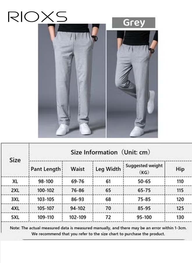 RIOXS Men's Sports Pants, Casual Drawstring Sweatpants, Comfortable Loose Joggers with Side Pockets, Jogging Tracksuit Bottoms, Suitable for Outdoor Activities and Daily Leisure  - Image 4